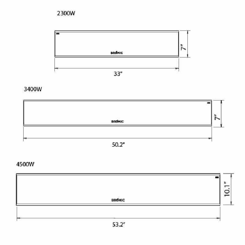  Bromic Platinum Electric Heater | Dimensions