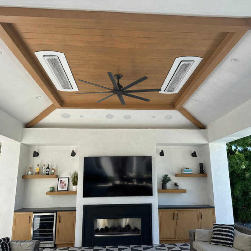 Bromic Tungsten Electric Heater | Mounted in Ceiling in White