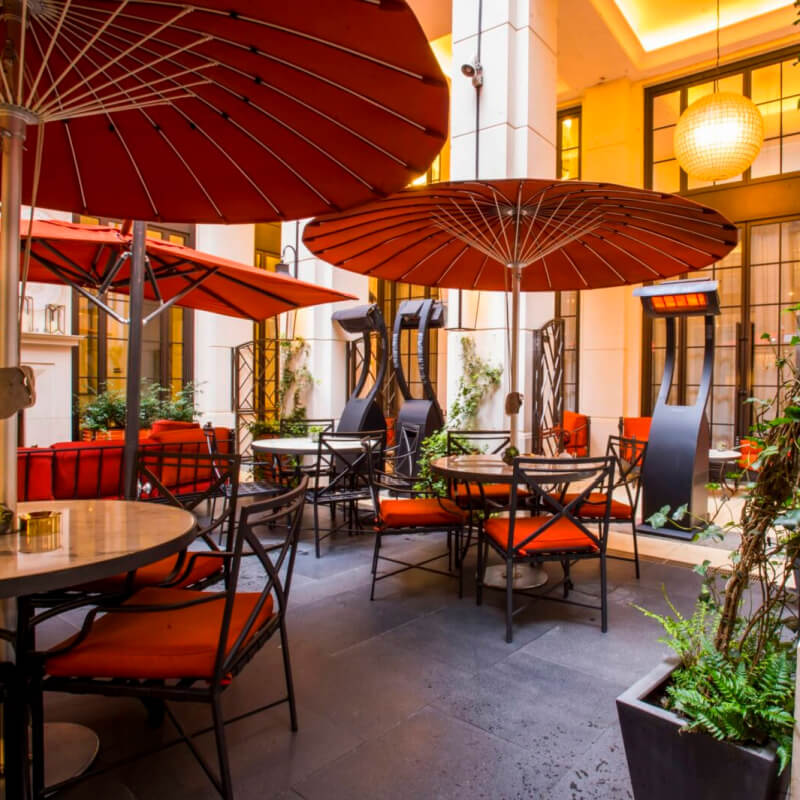 Bromic Tungsten Portable Freestanding Heater | Shown At Restaurant