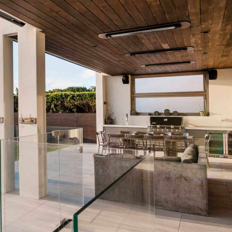 Bromic Ceiling Recess Kit For Tungsten Heaters | Shown Mounted