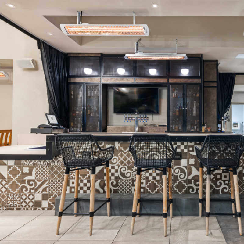 Bromic Suspension Pole Kit For Tungsten Electric Heaters | Mounted in White