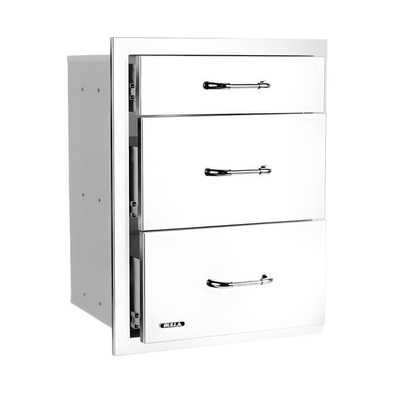 Bull 21-Inch Triple Drawer | 304 Stainless Steel Construction