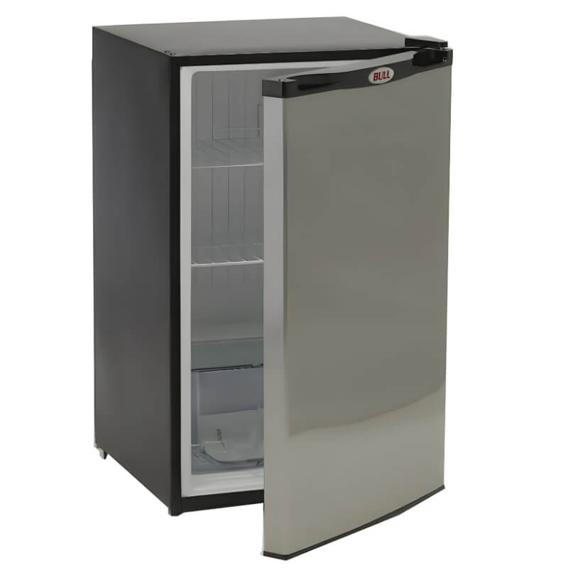 Bull 8.5 Ft BBQ Grill Island | Bull Refrigerator 4.5 Cu Ft w/ Polished Stainless Door