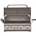 Bull 47629 Angus 30 Inch 4 Burner Built In Gas Grill With Rotisserie Hood Open Angled View