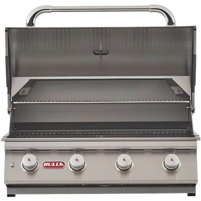 Bull 87049 Lonestar Select 30 Inch 4 Burner Built In Gas Grill Hood Open