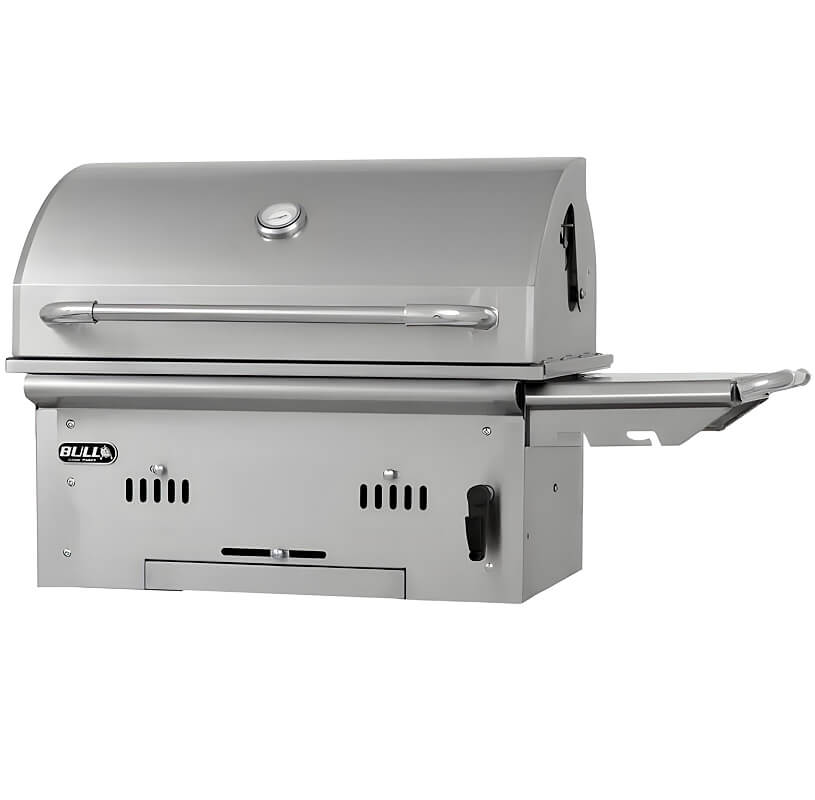 Bull Bison Premium 30-Inch Built-In Charcoal Grill | Single Shelf