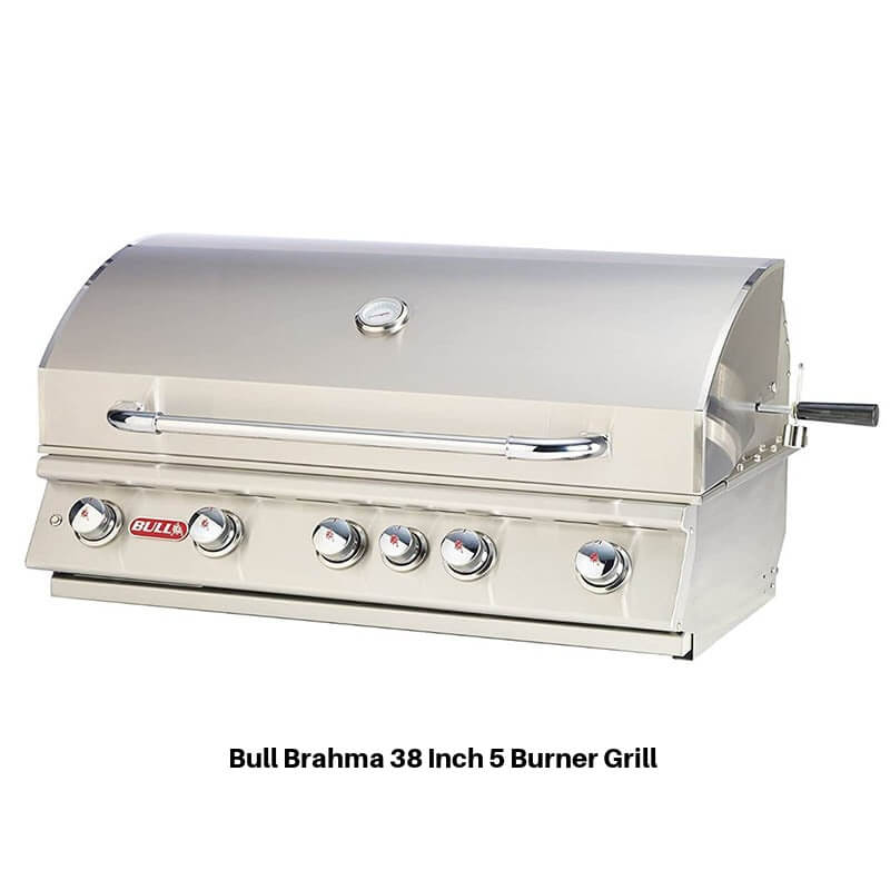 Bull Little Q L-Shaped BBQ Grill Island | Brahma 38-Inch 5 Burner Gas Grill 