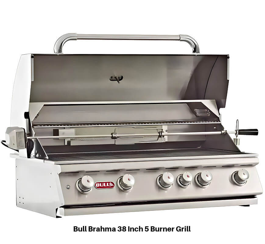 Bull Master Q 5.5 Ft BBQ Grill Island | Bull Brahma 38-Inch Grill w/ Rotisserie Burner