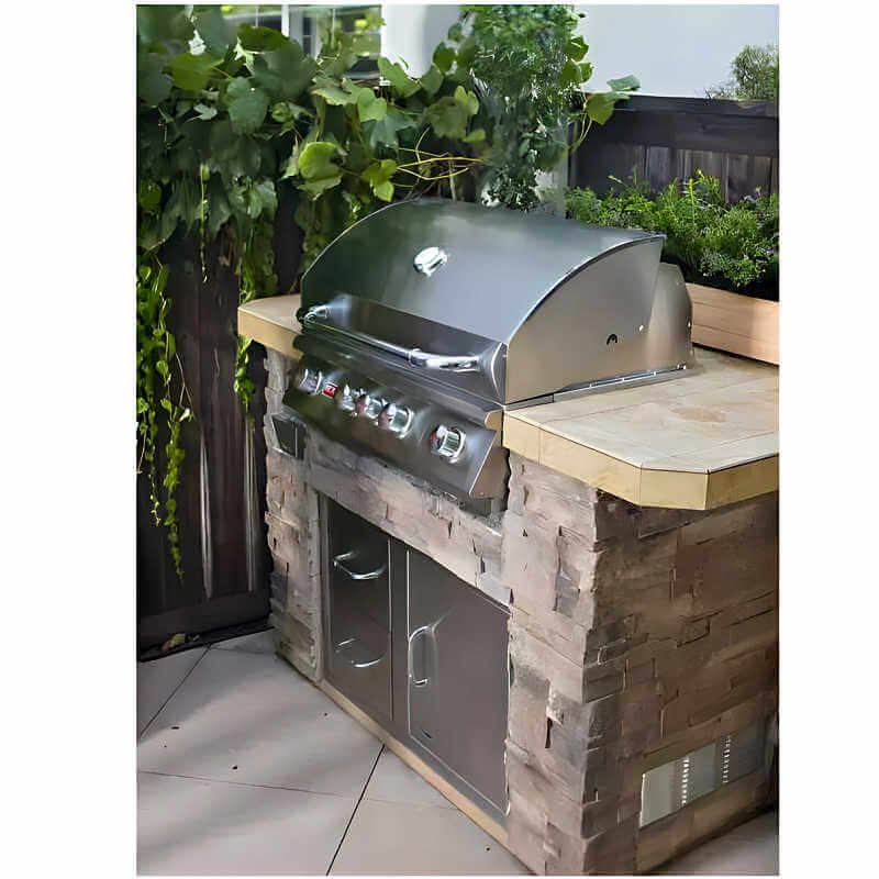 Bull Master Q 5.5 Ft BBQ Grill Island | Shown Installed on Patio