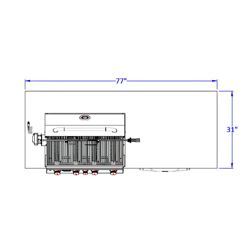 Bull Power Q BBQ Grill Island | 31" Countertop Depth