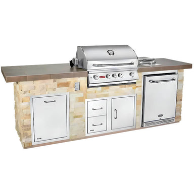 Bull Premier Q 9.5 Ft BBQ Grill Island | Natural Stone Finish Options