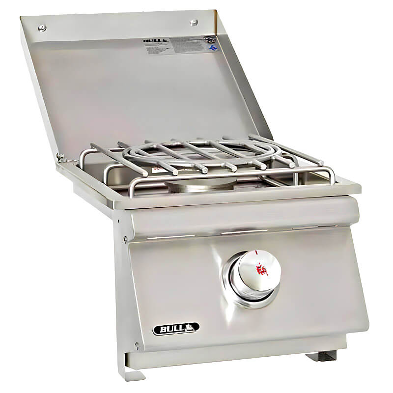 Bull Pro Slide-In Gas Single Side Burner | Stainless Steel Lid