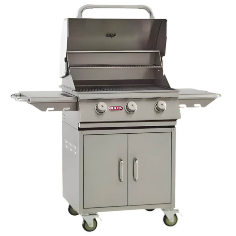 Bull Steer 3 Burner Freestanding Grill | Dual Lined Grill Hood