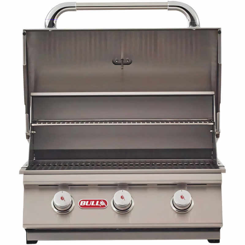 Bull Steer 3-Burner Built-In Gas Grill | Dual Lined Grill Hood 