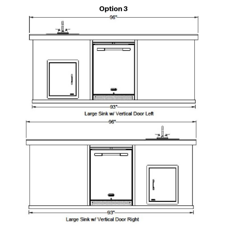 Bull Versa Q BBQ Grill Island | Bar Side Layout Option 3