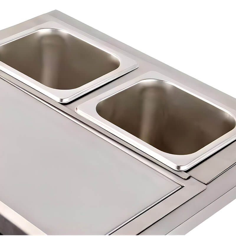 Cal Flame 18 Inch Built-In Cocktail Center | Dual Condiment Trays