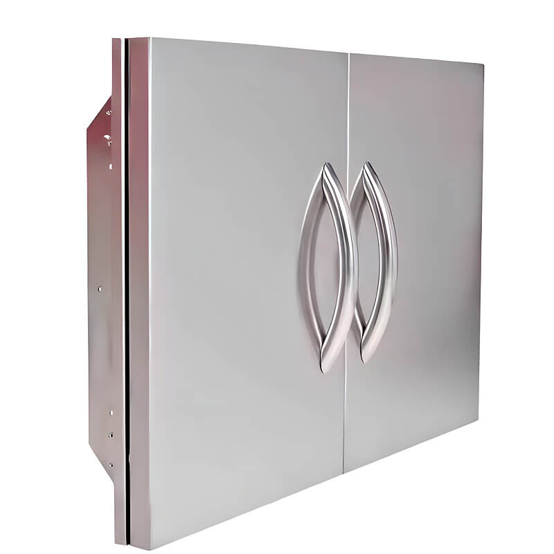 Cal Flame 7 Ft. BBQ Grill Island - BBK-710 | 30-Inch Stainless Steel Double Door Side View