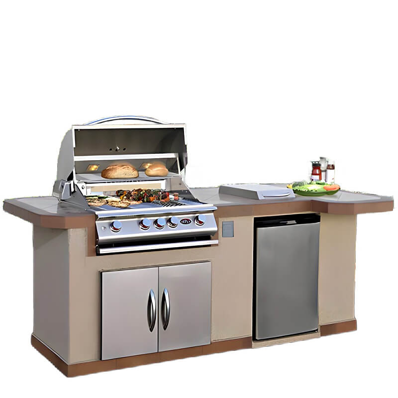 Cal Flame Avalon Q L-Shaped BBQ Grill Island BBK820