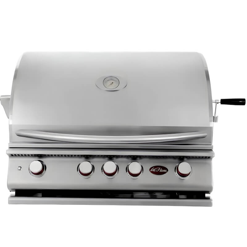 Cal Flame 4 Ft. L-Shaped BBQ Grill Island - BBK402 | Cal flame 32 Inch P Series Grill | Stainless Steel Construction