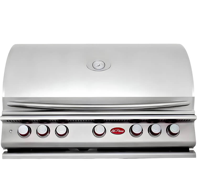 Cal Flame P Series 40 Inch 5 Burner Built In Grill | Stainless Steel Hood