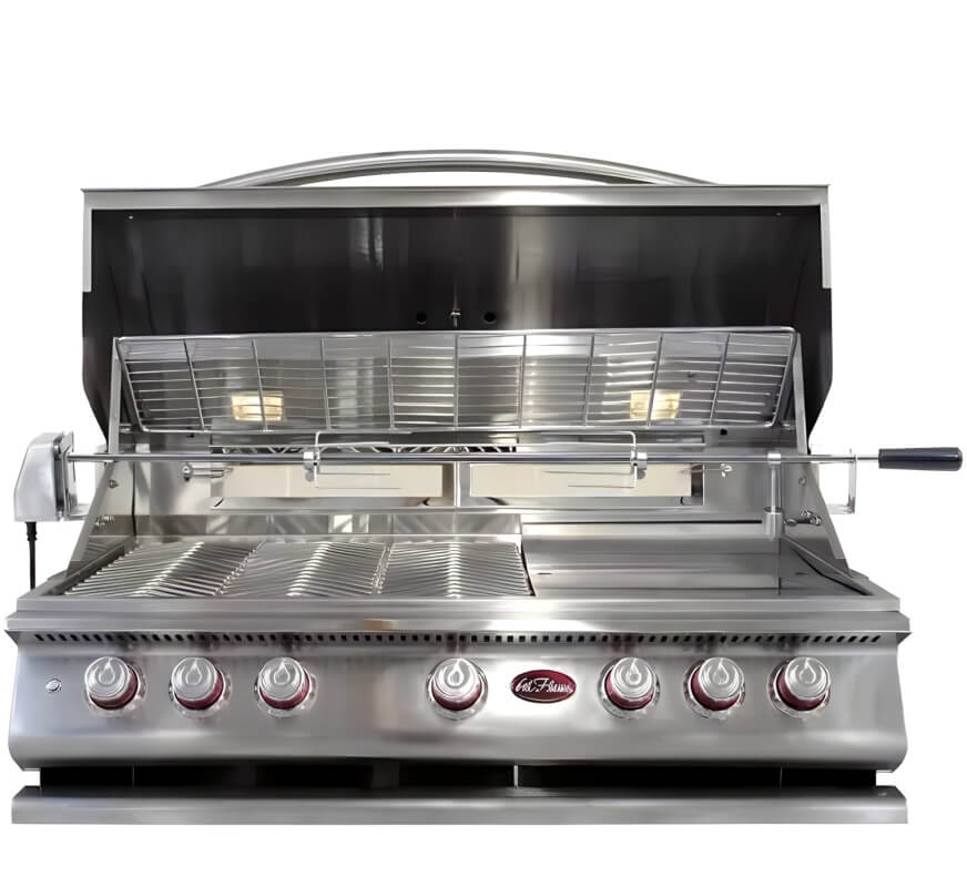 Cal Flame P Series 40 Inch 5 Burner Built In Grill  | Rotisserie Kit