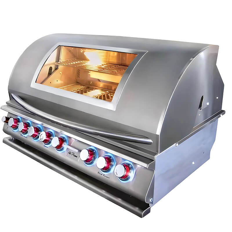 Cal Flame Top Gun Convection 40 Inch 5 Burner Built In Grill | Angled View