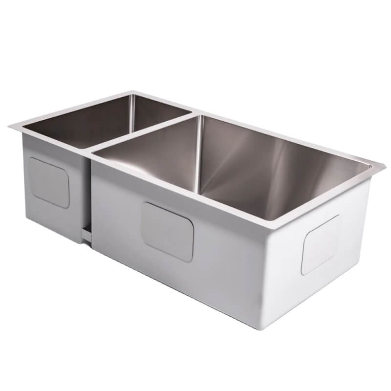 Cameo 32-Inch Stainless Steel 70/30 Double Basin Sink | Large Basin