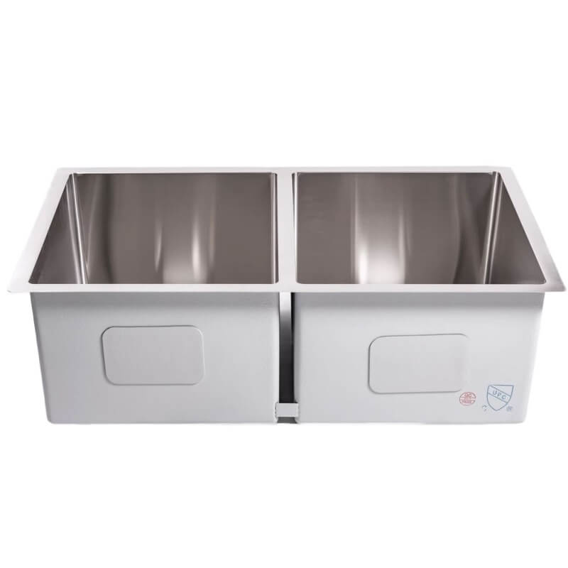 Cameo 32-Inch Stainless Steel 50/50 Double Basin Sink