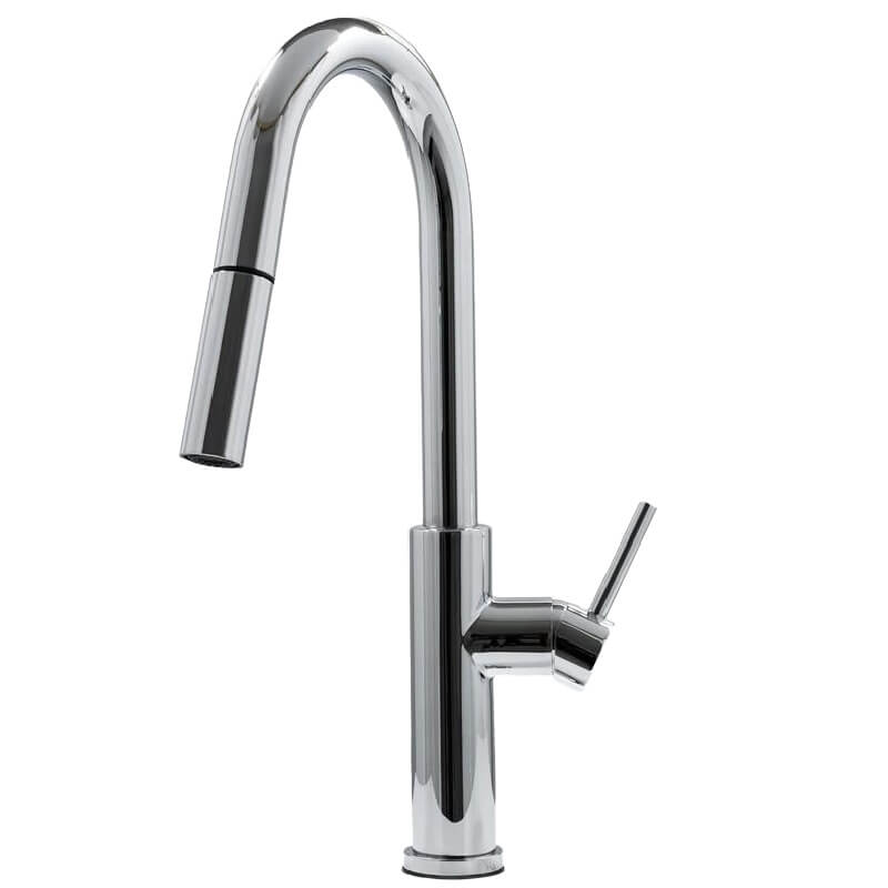 Cameo Chrome Pull-Down Faucet | 90 Degree Single Handle Faucet