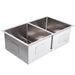 Cameo 32-Inch Stainless Steel 50/50 Double Basin Sink | Made in the USA