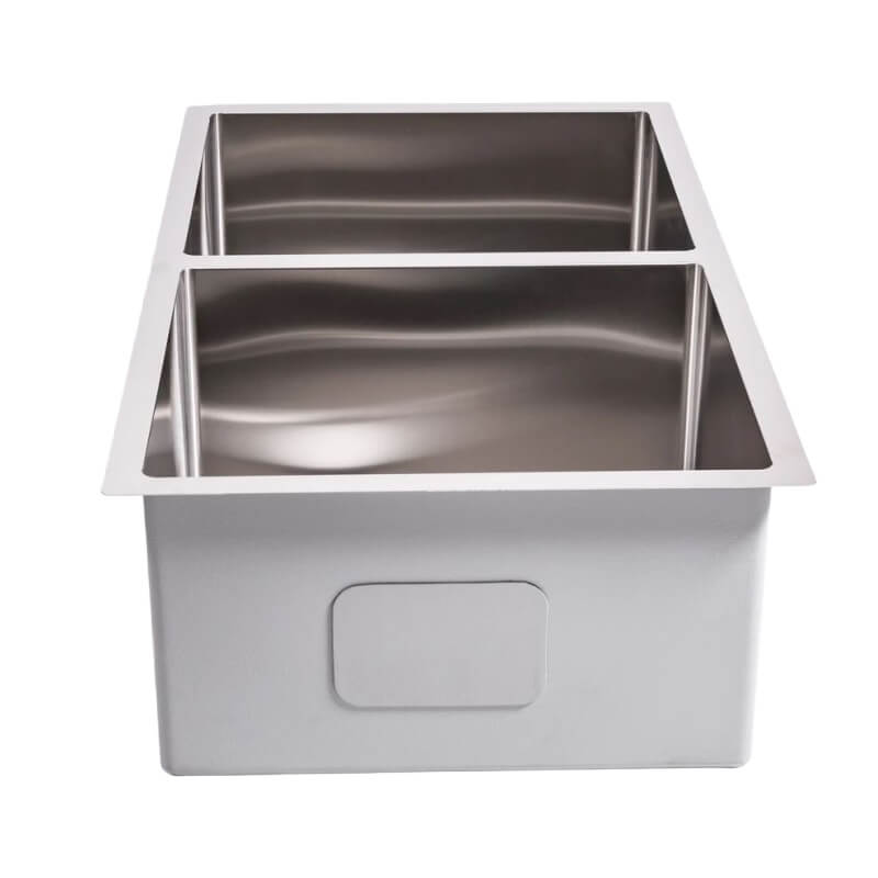 Cameo 32-Inch Stainless Steel 50/50 Double Basin Sink | Deep Basin