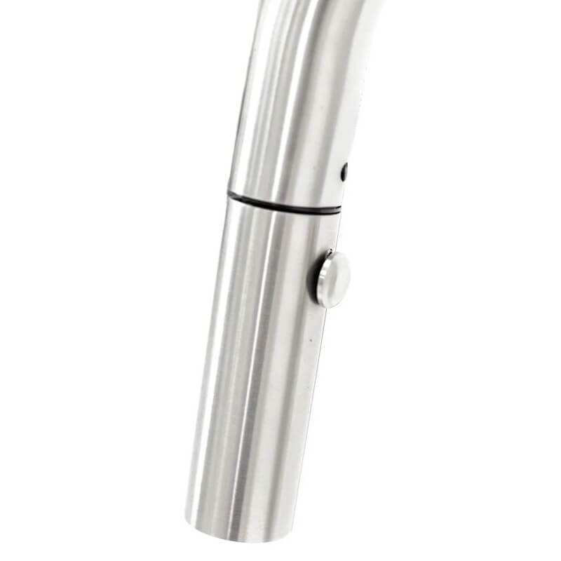 Cameo Stainless Steel Pull-Down Faucet | Spray Head Close Up