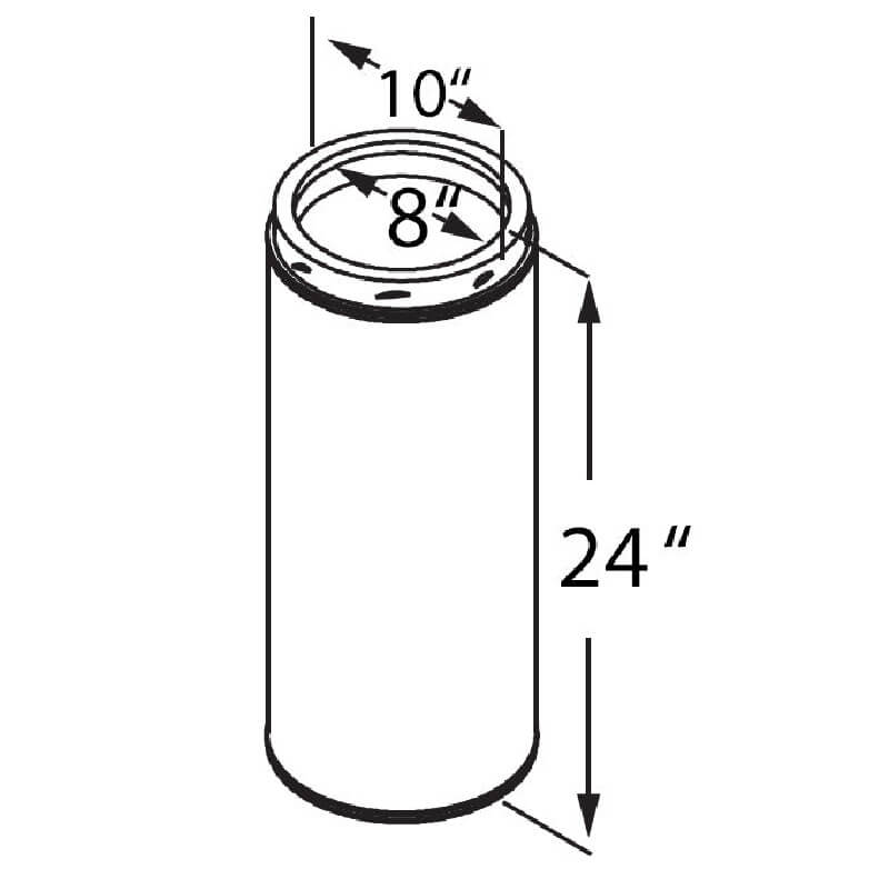 Chicago Brick Oven Duravent Stainless Steel Chimney Flue Pipe | Dimensions