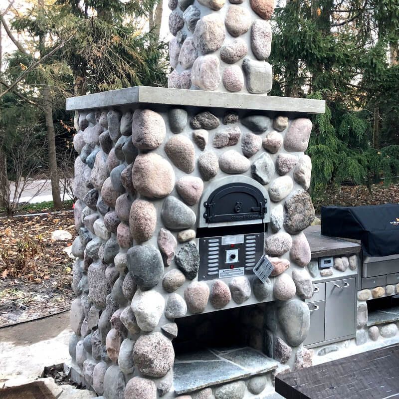 Chicago Brick Oven CBO-750 Hybrid Outdoor DIY Pizza Oven Kit | Shown with Stone