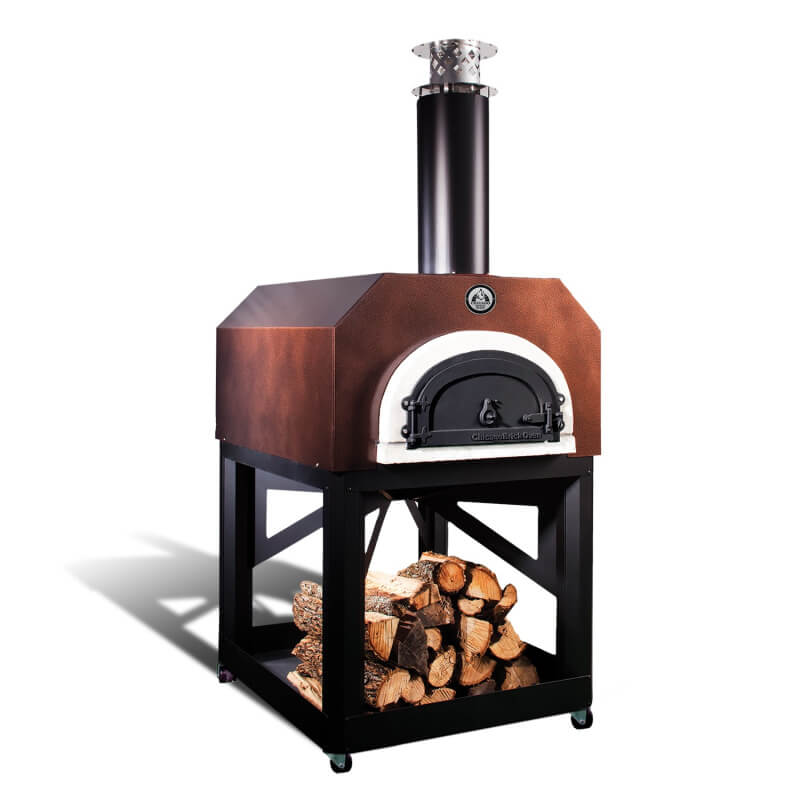 Chicago Brick Oven CBO-750 Wood-Fired Pizza Oven | Wood Storage Shelf