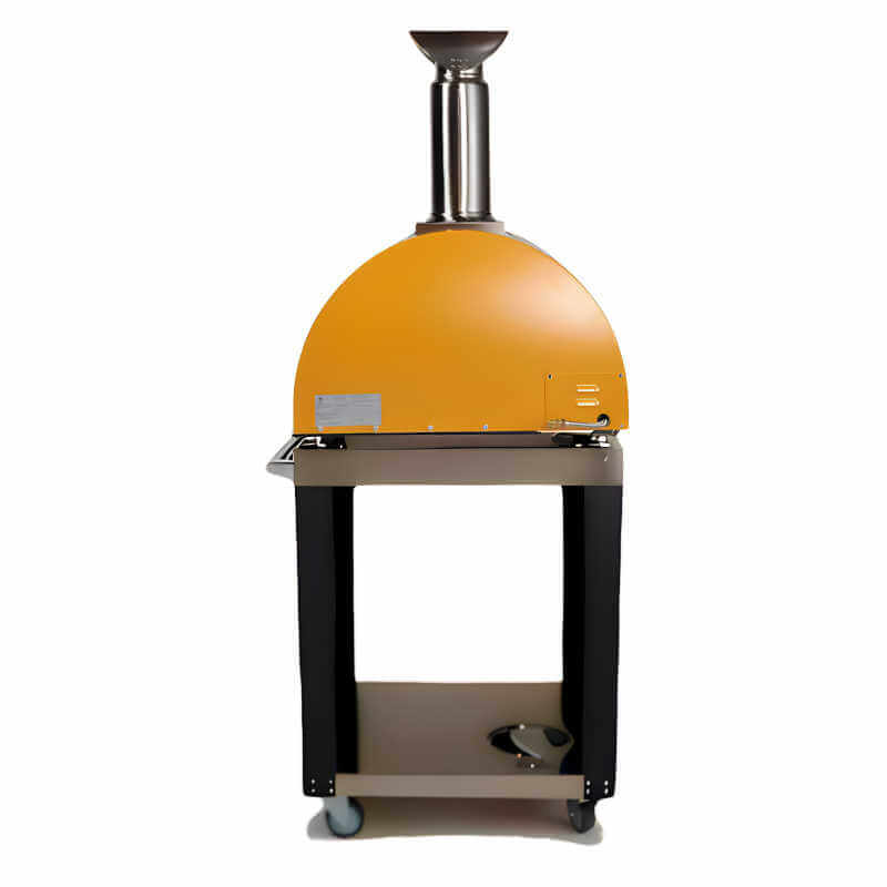 Coyote 30″ Hybrid Multi-Fuel Pizza Oven | Rear View With Cart