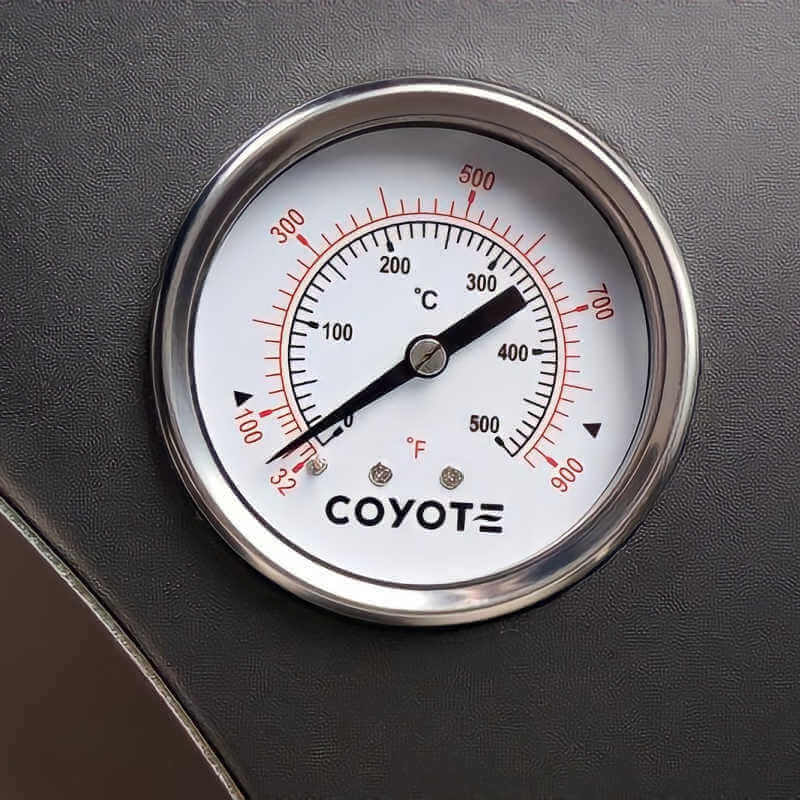 Coyote 30″ Red Hybrid Multi-Fuel Pizza Oven | Temperature Gauge