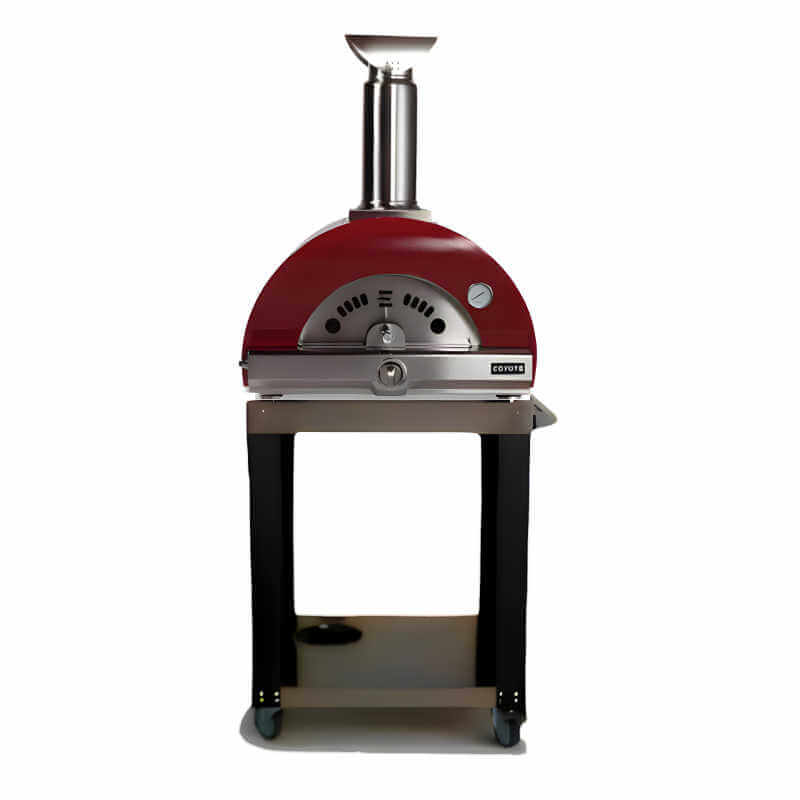 Coyote 30-Inch Red Hybrid Multi-Fuel Outdoor Pizza Oven