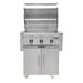 Coyote SL-Series 30-Inch 3-Burner Freestanding Gas Grill | Grill Hood Opened