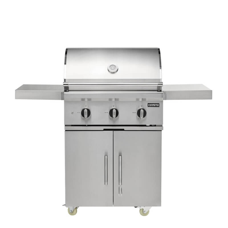 Coyote SL-Series 30-Inch 3-Burner Freestanding Gas Grill With Sear Infrared Burner & Rotisserie