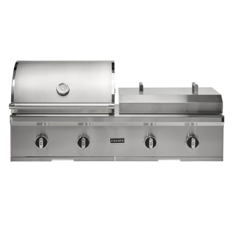 Coyote 50-in Built-In Gas Grill / Flat Top Combo