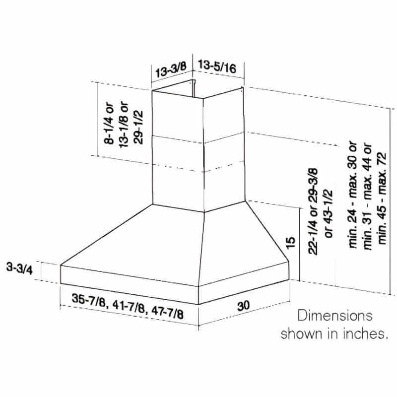 Coyote 8 to 9 Foot Ceiling Duct Cover | Dimensions