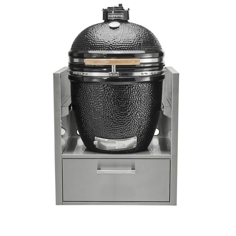 Coyote Asado Ceramic Grill With Asado Smoker Insert Sleeve