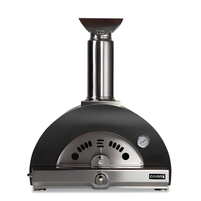 Coyote 30″ Matte Black Hybrid Multi-Fuel Pizza Oven 