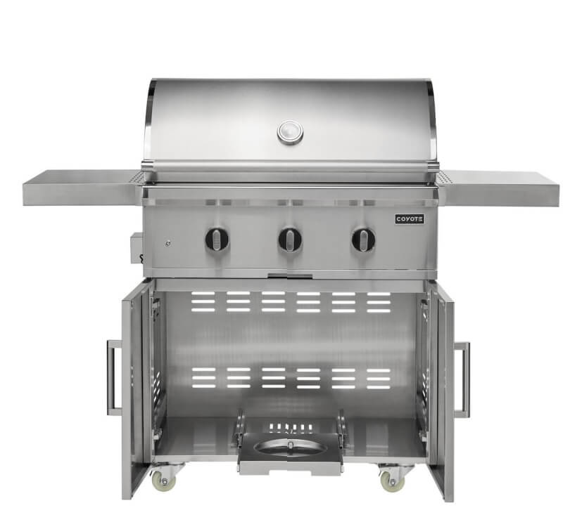 Coyote C-Series 34-Inch 3-Burner Freestanding Gas Grill | Propane Slide Out Tray