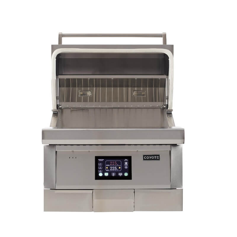 Coyote 28-Inch Built-In Pellet Grill | Dual Lined Grill Hood