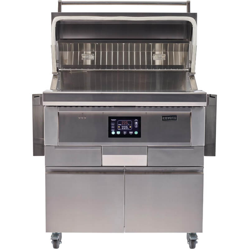 Coyote 36-Inch Freestanding Pellet Grill | Sealed Gasket Grill Hood