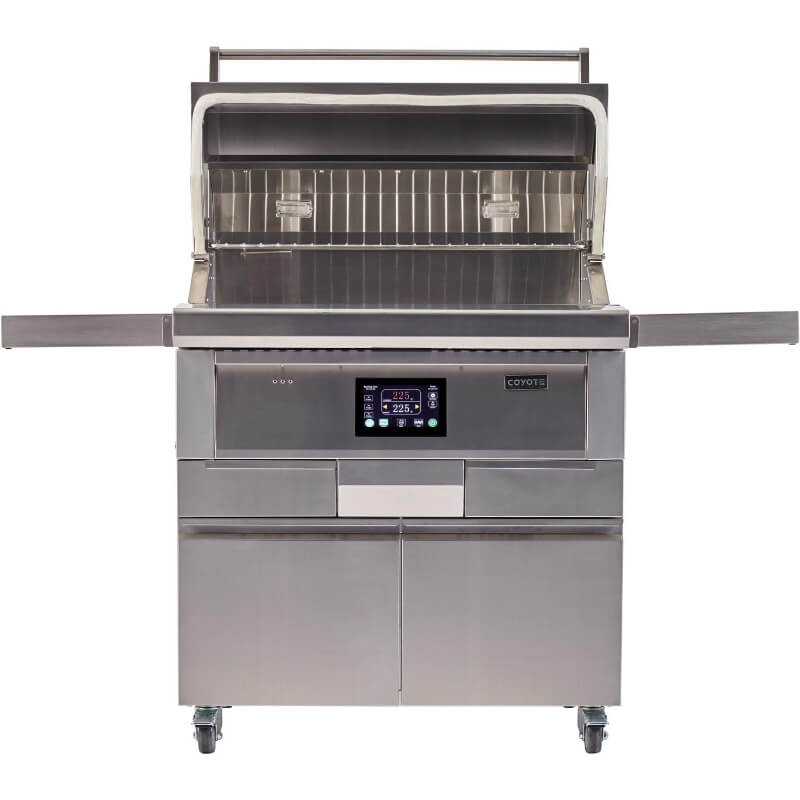 Coyote 36-Inch Freestanding Pellet Grill | Dual Lined Grill Hood