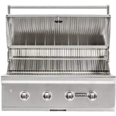 Coyote C-Series 36-Inch 4-Burner Built-In Gas Grill | Dual Lined Grill Hood