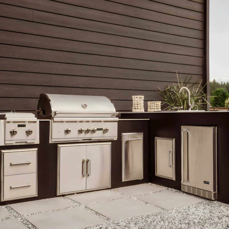 Coyote Front Back Recycle/Trash Combo | In Outdoor Kitchen